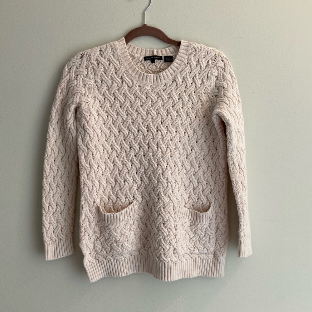 JEANNE PIERRE | COTTON CABLE KNIT SWEATER, SIZE S